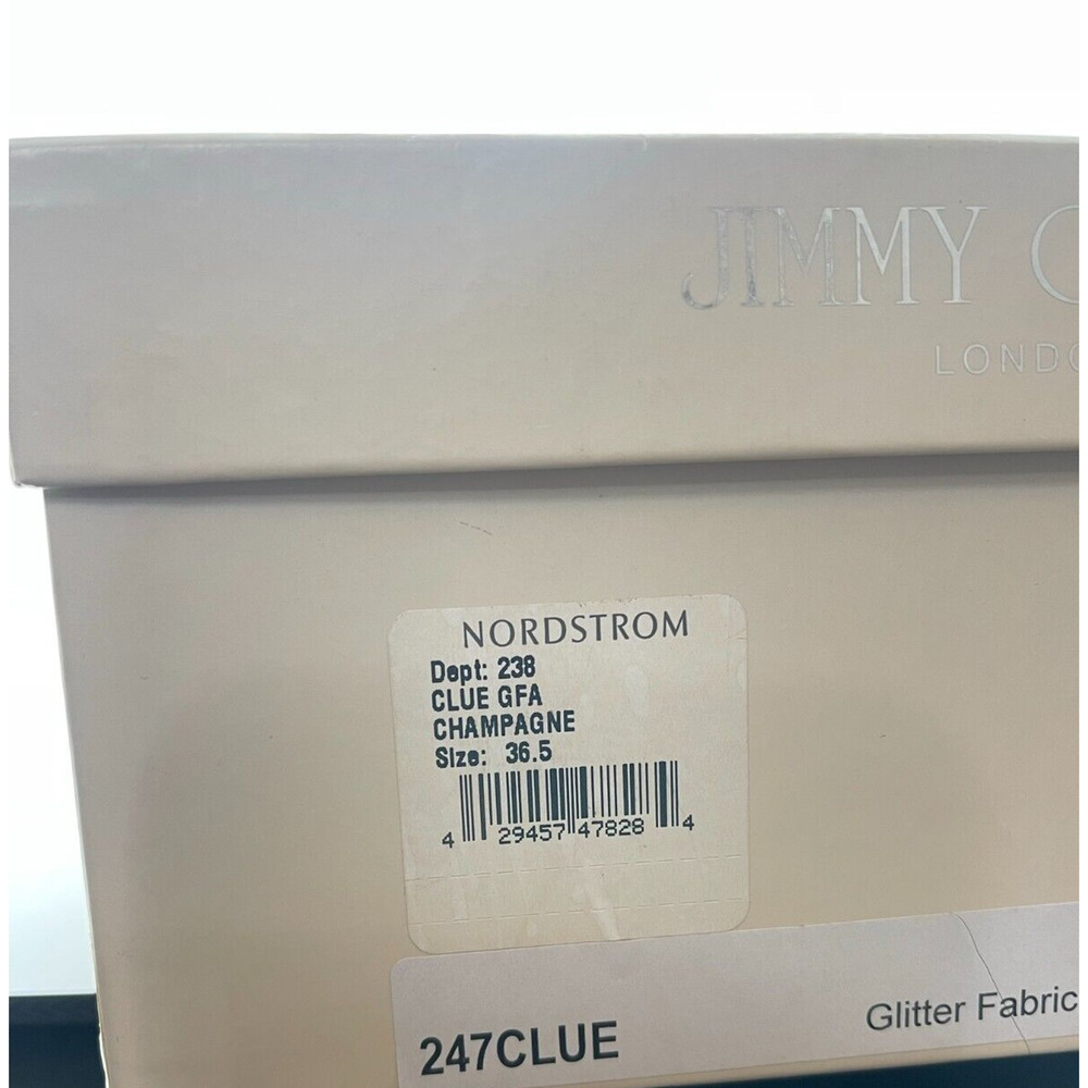 Jimmy Choo 36.5 / 6.5 Heels Peeptoe Nova Glitter Champagne Pumps Slingback + BOX - Picture 14 of 15